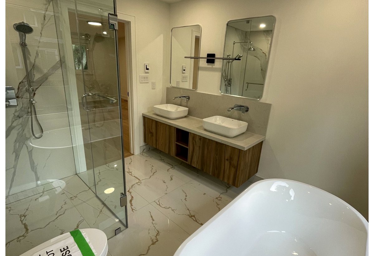 North York shower and vanity after
