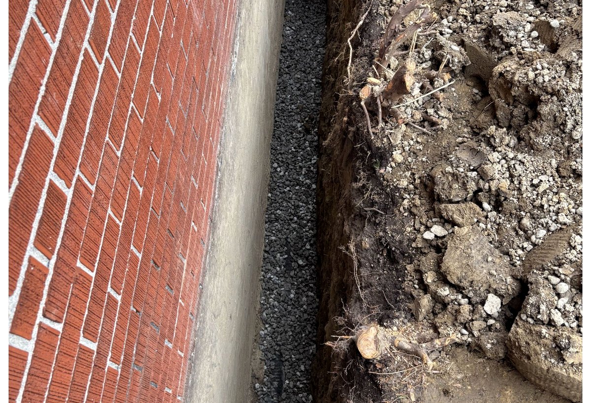 Scarborough drainage pipe and gravel installation