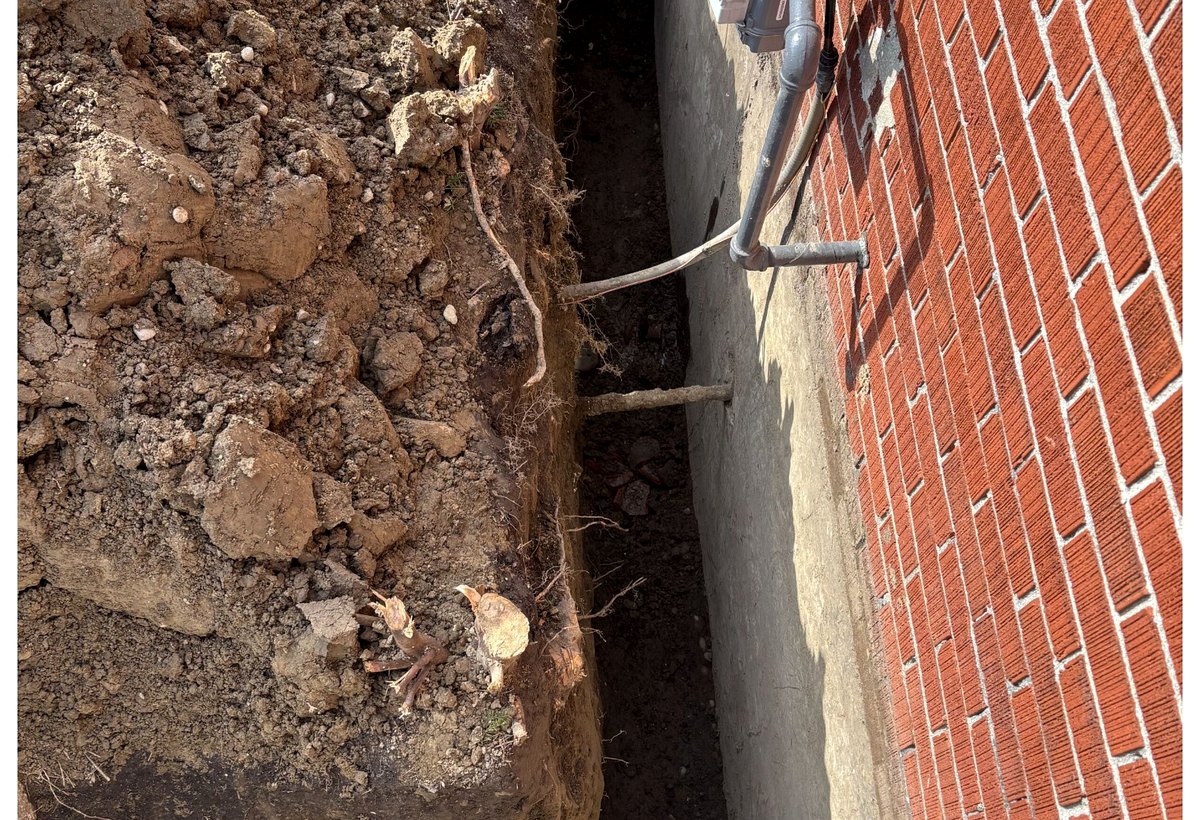 Foundation excavation waterproofing step