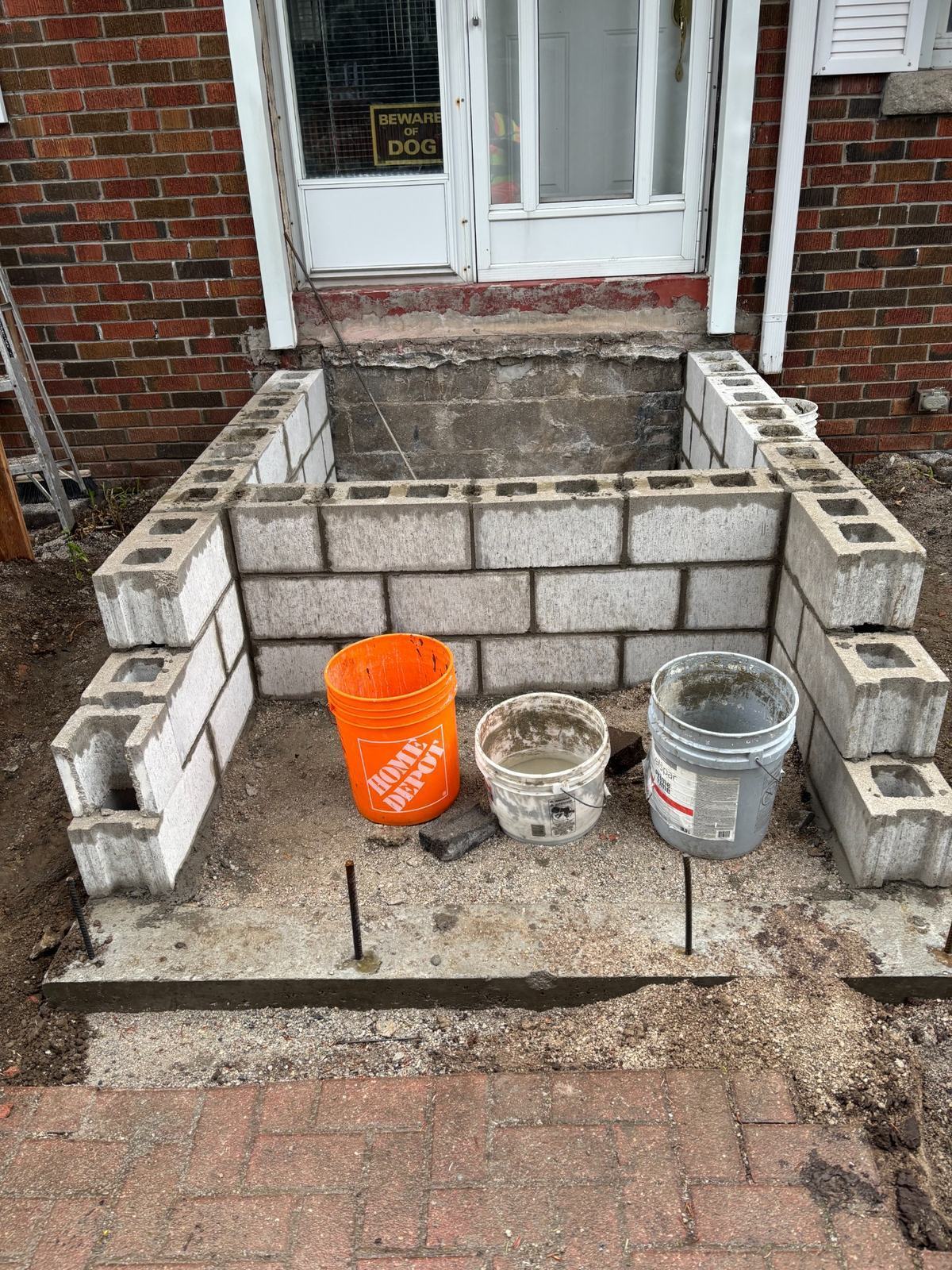 Scarborough concrete project - Concrete block base front view