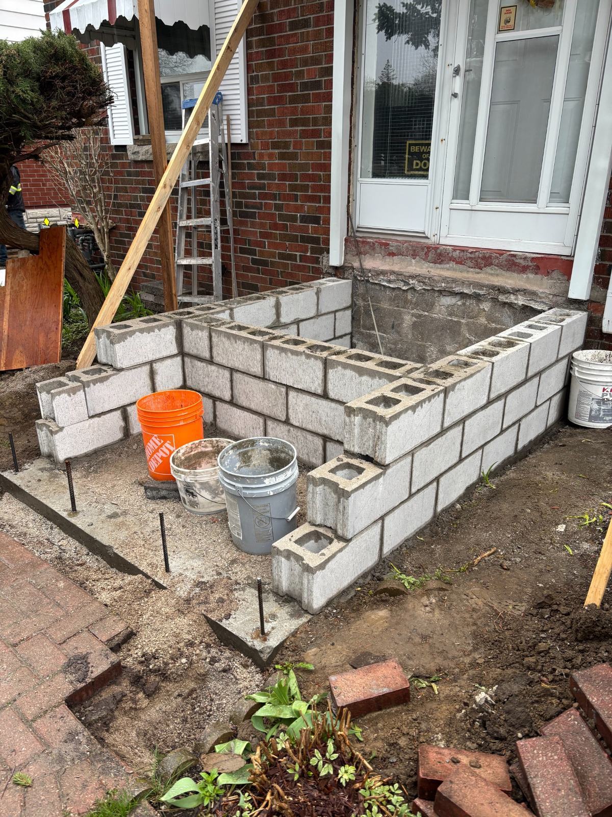Concrete block base progress angle