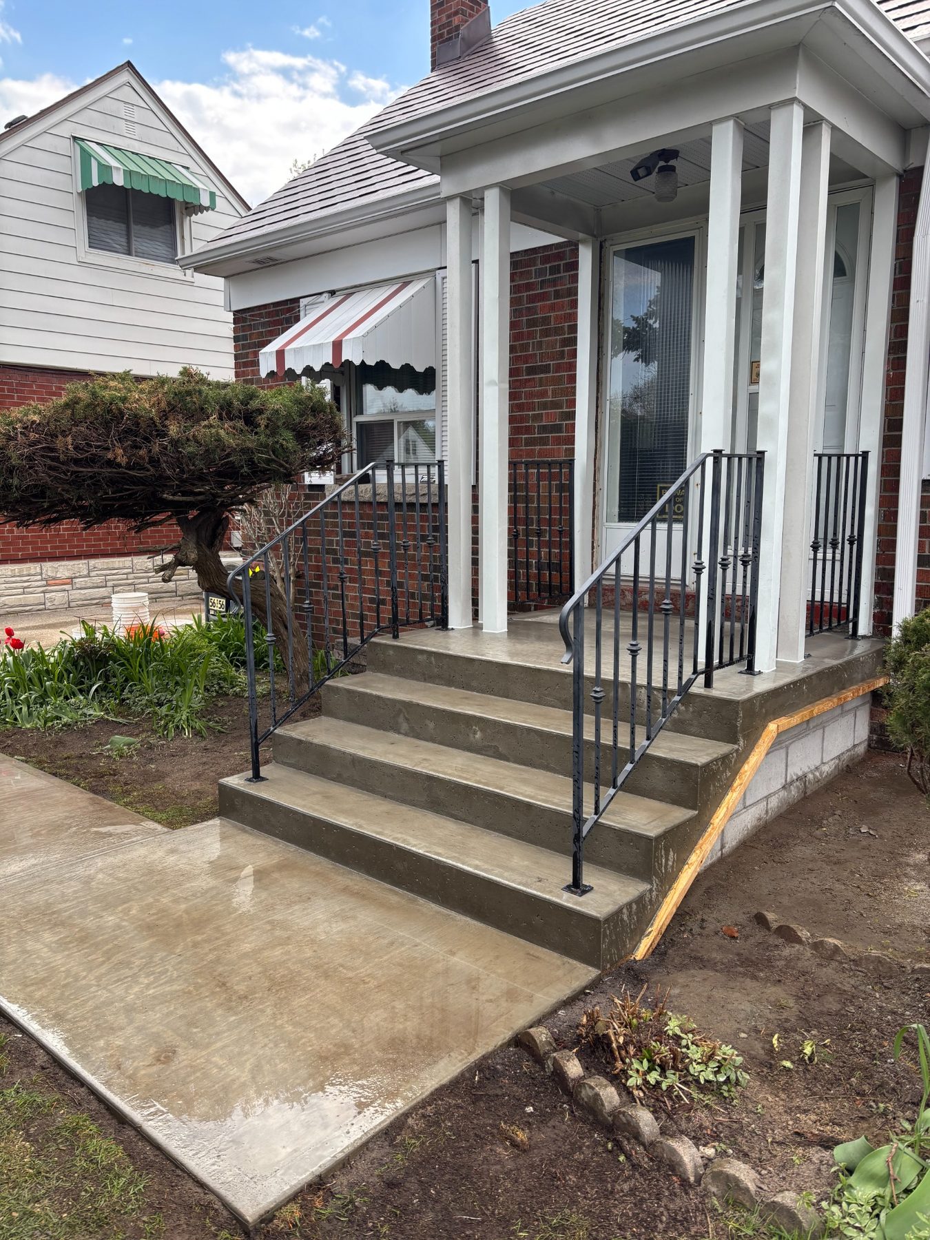 Wide view of Scarborough front entry forming and base preparation